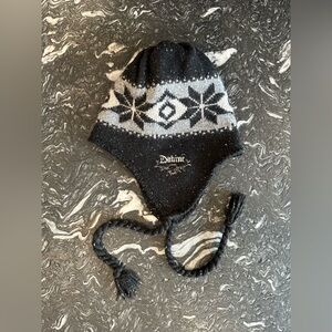 Dakine Fleece Lined Hat With Ear Flaps One Size Black and Gray